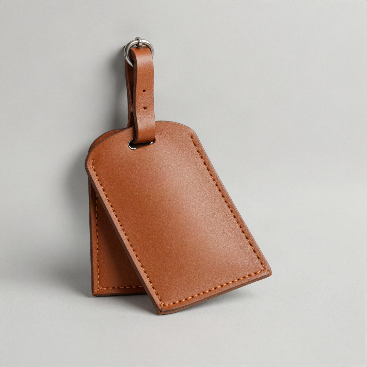 Leather Luggage Tag, Hand-Stitched