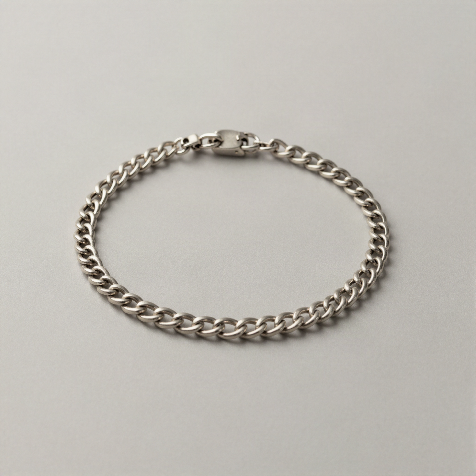 Curb Chain Bracelet, Sterling Finish