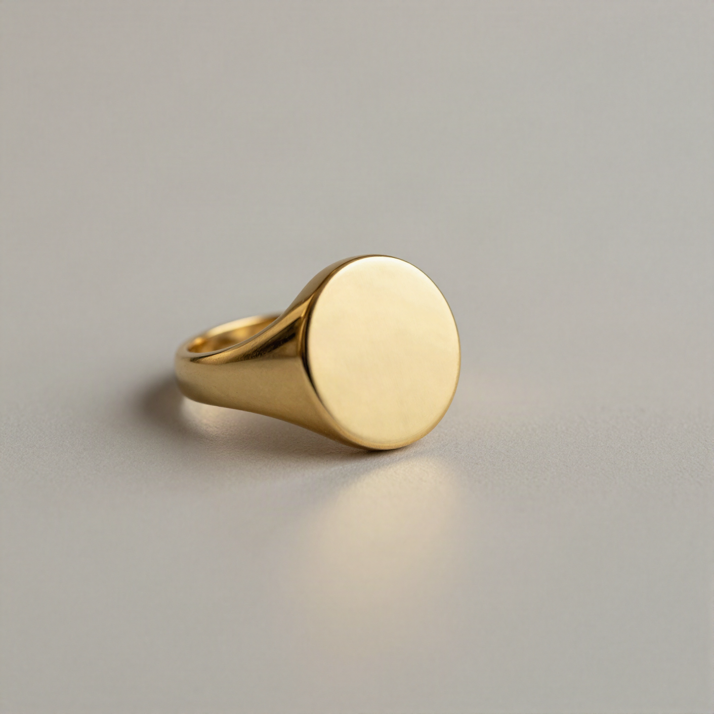 Signet Ring, Brushed Gold Tone