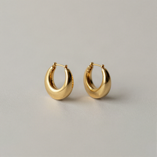 Huggie Hoop Earrings, Gold Tone