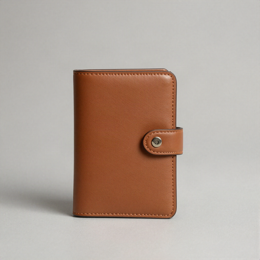Vertical Snap Wallet, Cognac