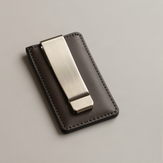Money Clip Card Case, Brushed Steel