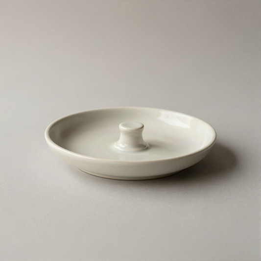 Ceramic Ring Dish, Matte Ivory